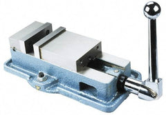 Interstate - 5" Jaw Width, 4-11/32" Jaw Opening Capacity, Horizontal Stationary Machine Vise - Manual Operation, 7,425 Lb Capacity, 1 Station, 14-3/8" Long x 3.94" High x 1-3/8" Deep, 1-3/8" Jaw Height, Cast Iron - Makers Industrial Supply