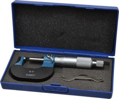 Value Collection - 1 Inch Measurement Range, 0.0001 Inch Graduation, Spherical Anvil, Ratchet Stop Thimble, Mechanical Anvil, Tube Micrometer - Accurate Up to 0.0001 Inch, Accurate Up to 0.0001 Inch, Enamel Finish, Carbide - Makers Industrial Supply