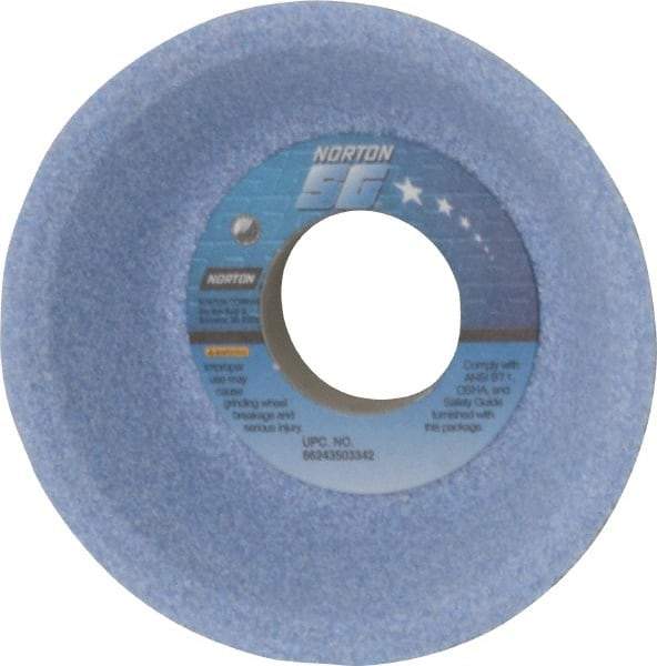 Norton - 4" Diam, 1-1/4" Hole Size, 1-1/2" Overall Thickness, 46 Grit, Type 11 Tool & Cutter Grinding Wheel - Coarse Grade, Ceramic, K Hardness, Vitrified Bond, 5,730 RPM - Makers Industrial Supply