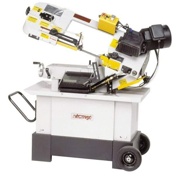 Vectrax - 7 x 10-1/2" Manual Combo Horizontal & Vertical Bandsaw - 1 Phase, 45° Vise Angle of Rotation, 1 hp, 240 Volts, Geared Head Drive - Makers Industrial Supply