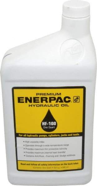 Enerpac - 1 Qt Bottle, Mineral Hydraulic Oil - ISO 32, <12,000 SUS at 0°F, 150 to 165 SUS at 100°F, 42 to 45 SUS at 210°F - Makers Industrial Supply