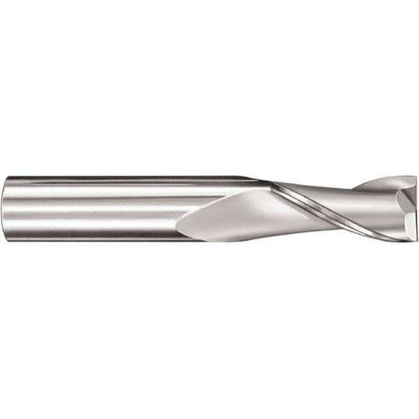 SGS - 3/16", 5/8" LOC, 3/16" Shank Diam, 2" OAL, 2 Flute, Solid Carbide Square End Mill - Exact Industrial Supply