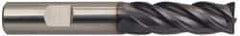 Guhring - 1/2", 4 Flute, Single End, Solid Carbide, 0.09" Corner Radius End Mill - 3-1/2" OAL, 35/38° Helix, Right Hand Flute, 1-1/4" LOC, Right Hand Cut - Makers Industrial Supply