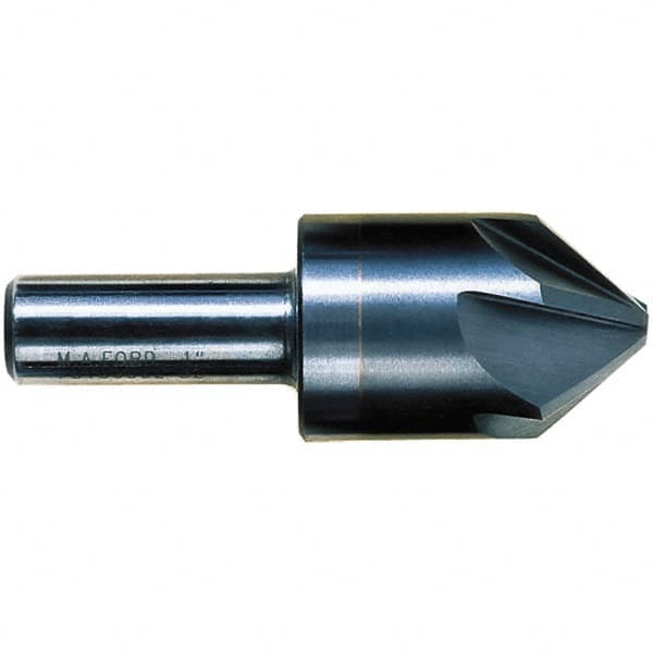 M.A. Ford - 1/2" Head Diam, 3/8" Shank Diam, 6 Flute 82° Solid Carbide Countersink - 2-1/8" OAL - Makers Industrial Supply