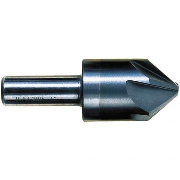 M.A. Ford - 1-1/4" Head Diam, 1/2" Shank Diam, 6 Flute 90° Solid Carbide Countersink - Makers Industrial Supply