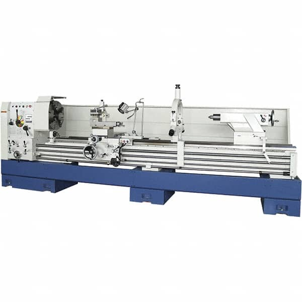 Summit - 26" Swing, 120" Between Centers, 120 Volt, Triple Phase Toolroom Lathe - 5MT Taper, 15 hp, 13 to 800 RPM, 6-1/8" Bore Diam, 54" Deep x 64" High x 204" Long - Makers Industrial Supply