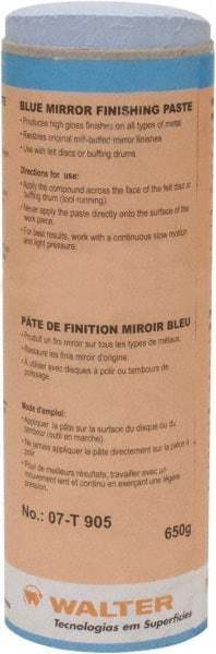 WALTER Surface Technologies - 5 oz Metal Polishing Compound - Compound Grade Ultra Fine, 2,000 Grit, Blue, For Mirror Finishing, Use on Metal - Makers Industrial Supply