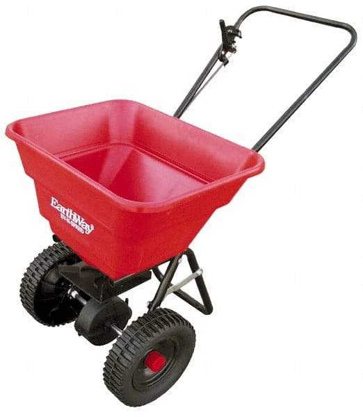 Made in USA - 80 Lb Polyethylene Walk Behind Broadcast Landscape Spreader - 10" Wheels - Makers Industrial Supply