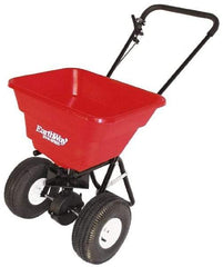 Made in USA - 80 Lb Polyethylene Walk Behind Broadcast Landscape Spreader - 10" Pneumatic Wheels - Makers Industrial Supply