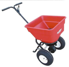 Made in USA - 100 Lb Polyethylene Walk Behind Broadcast Landscape Spreader - 13" Wheels - Makers Industrial Supply