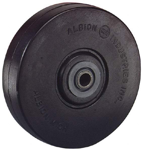 Albion - 3 Inch Diameter x 1-1/4 Inch Wide, Solid Rubber Caster Wheel - 125 Lb. Capacity, 1-15/32 Inch Hub Length, 3/8 Inch Axle Diameter, Sleeve Bearing - Makers Industrial Supply