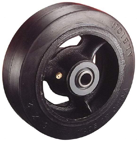 Albion - 5 Inch Diameter x 1-1/2 Inch Wide, Solid Rubber Caster Wheel - 300 Lb. Capacity, 1-7/8 Inch Hub Length, 1/2 Inch Axle Diameter, Roller Bearing - Makers Industrial Supply