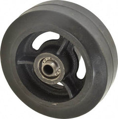 Albion - 6 Inch Diameter x 2 Inch Wide, Solid Rubber Caster Wheel - 410 Lb. Capacity, 2-3/16 Inch Hub Length, 1/2 Inch Axle Diameter, Roller Bearing - Makers Industrial Supply