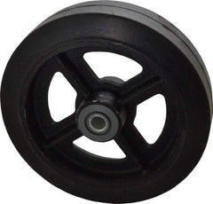 Albion - 8 Inch Diameter x 2 Inch Wide, Solid Rubber Caster Wheel - 500 Lb. Capacity, 2-3/16 Inch Hub Length, 3/4 Inch Axle Diameter, Roller Bearing - Makers Industrial Supply