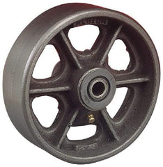 Albion - 8 Inch Diameter x 3 Inch Wide, Cast Iron Caster Wheel - 2,500 Lb. Capacity, 3-1/4 Inch Hub Length, 1-1/4 Inch Axle Diameter, Roller Bearing - Makers Industrial Supply