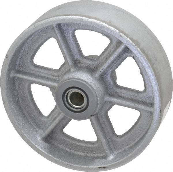 Albion - 6 Inch Diameter x 2 Inch Wide, Cast Iron Caster Wheel - 1,400 Lb. Capacity, 2-3/16 Inch Hub Length, 3/4 Inch Axle Diameter, Roller Bearing - Makers Industrial Supply