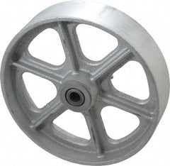 Albion - 8 Inch Diameter x 2 Inch Wide, Cast Iron Caster Wheel - 1,800 Lb. Capacity, 2-3/16 Inch Hub Length, 1/2 Inch Axle Diameter, Roller Bearing - Makers Industrial Supply