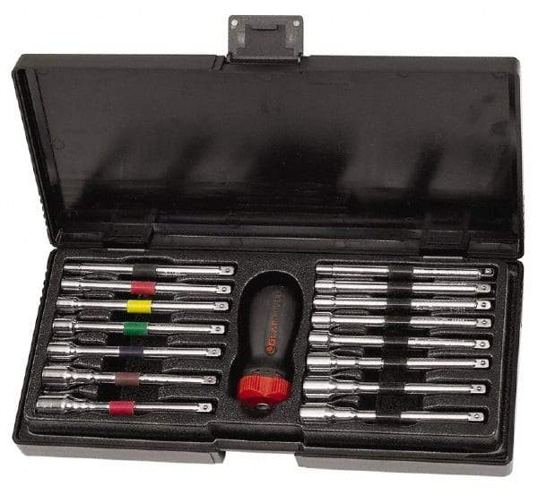 GearWrench - 16 Piece 3/16 to 1/2" Nutdriver Set - Interchangeable, Ratcheting Handle - Makers Industrial Supply