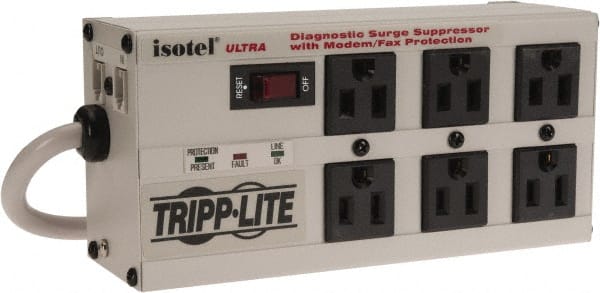 Tripp-Lite - 6 Outlets, 120 Volts, 15 Amps, 6' Cord, Power Outlet Strip - Exact Industrial Supply