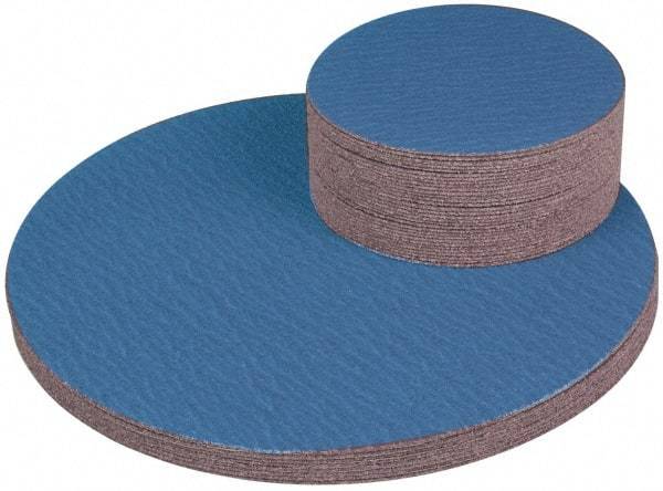 Superior Abrasives - 24" Diam, 60 Grit Zirconia Alumina Adhesive PSA Disc - Medium Grade, Blue, X Weighted Backing, Flexible - Makers Industrial Supply