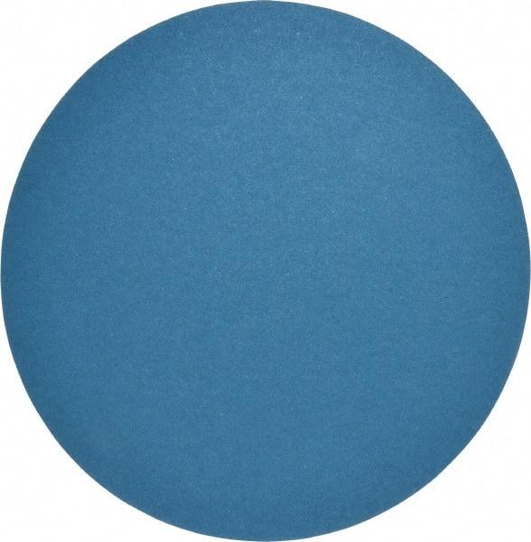 Superior Abrasives - 12" Diam, 80 Grit Zirconia Alumina Adhesive PSA Disc - Medium Grade, Blue, X Weighted Backing, Flexible - Makers Industrial Supply