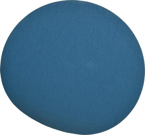 Superior Abrasives - 14" Diam, 80 Grit Zirconia Alumina Adhesive PSA Disc - Medium Grade, Blue, Cloth Backing, Flexible - Makers Industrial Supply