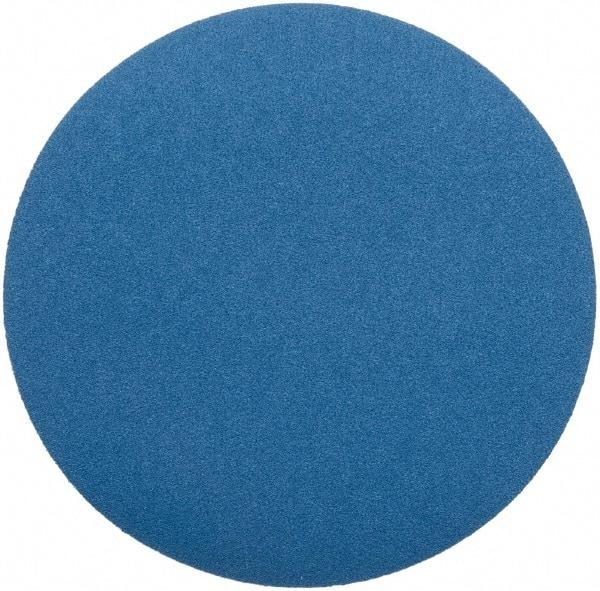 Superior Abrasives - 15" Diam, 50 Grit Zirconia Alumina Adhesive PSA Disc - Coarse Grade, Blue, Cloth Backing, Flexible - Makers Industrial Supply