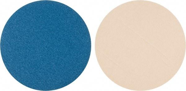 Superior Abrasives - 16" Diam, 36 Grit Zirconia Alumina Adhesive PSA Disc - Very Coarse Grade, Blue, Cloth Backing, Flexible - Makers Industrial Supply