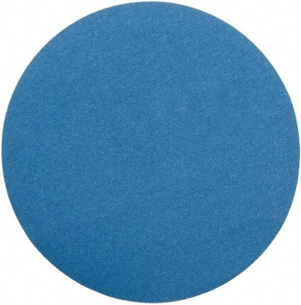 Superior Abrasives - 18" Diam, 50 Grit Zirconia Alumina Adhesive PSA Disc - Coarse Grade, Blue, Cloth Backing, Flexible - Makers Industrial Supply