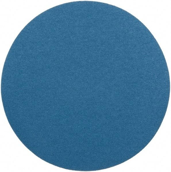 Superior Abrasives - 18" Diam, 60 Grit Zirconia Alumina Adhesive PSA Disc - Medium Grade, Blue, Cloth Backing, Flexible - Makers Industrial Supply