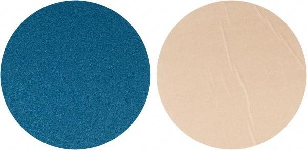 Superior Abrasives - 20" Diam, 36 Grit Zirconia Alumina Adhesive PSA Disc - Very Coarse Grade, Blue, Y Weighted Backing, Flexible - Makers Industrial Supply