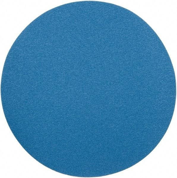 Superior Abrasives - 24" Diam, 40 Grit Zirconia Alumina Adhesive PSA Disc - Coarse Grade, Blue, X Weighted Backing, Flexible - Makers Industrial Supply