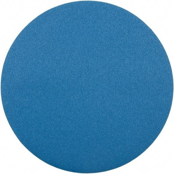 Superior Abrasives - 30" Diam, 40 Grit Zirconia Alumina Adhesive PSA Disc - Coarse Grade, Blue, Cloth Backing, Flexible - Makers Industrial Supply