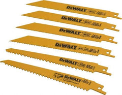 DeWALT - 6 Piece, Bi-Metal Reciprocating Saw Blade Set - Straight and Tapered Profile, 6 to 10 Teeth per Inch, Angled Tip - Makers Industrial Supply