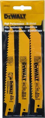 DeWALT - 3 Piece, Bi-Metal Reciprocating Saw Blade Set - Straight and Tapered Profile, 6 to 10 Teeth per Inch, Angled Tip - Makers Industrial Supply