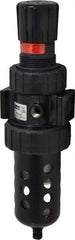 Parker - 1/2" NPT Port Standard 1 Piece Filter/Regulator FRL Unit - Polycarbonate Bowl, 90 SCFM, 150 Max psi, 11.76" High, Manual Drain - Makers Industrial Supply