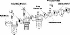 Parker - Nitrile FRL Modular Port Block Kit - Use with P3N - Makers Industrial Supply