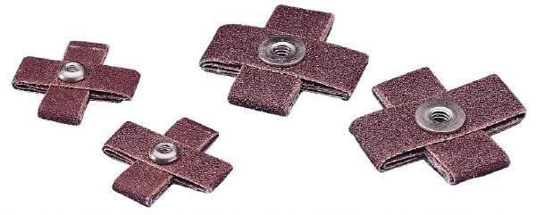 3M - 120 FEPA Grit, Fine Grade, Aluminum Oxide Cross Pad - 2" Long x 2" Wide x 3/4" Thick, Cloth Backed, X Backing Weight, 8 Ply, 20,000 Max RPM - Makers Industrial Supply