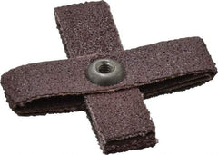 3M - 60 Grit, Medium Grade, Aluminum Oxide Cross Pad - 2" Long x 2" Wide x 1/2" Thick, Cloth Backed, X Backing Weight, 8 Ply, 18,000 Max RPM - Makers Industrial Supply