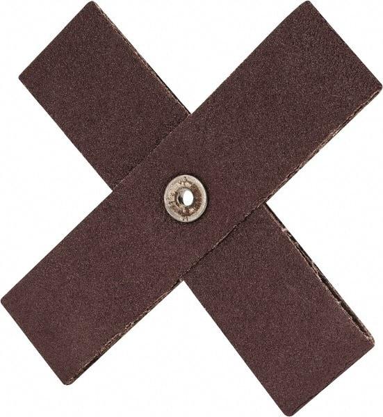 3M - 60 Grit, Medium Grade, Aluminum Oxide Cross Pad - 6" Long x 6" Wide x 1-1/2" Thick, Cloth Backed, X Backing Weight, 8 Ply, 9,000 Max RPM - Makers Industrial Supply