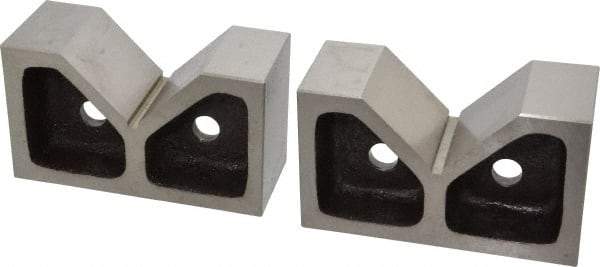 Value Collection - 3-1/16" Max Capacity, 90° Angle, Cast Iron V-Block - 6" Long x 2-7/16" Wide x 3-1/2" High, Sold as Matched Pair - Makers Industrial Supply