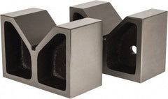 Value Collection - 4-1/2" Max Capacity, 90° Angle, Cast Iron V-Block - 8" Long x 4" Wide x 5-1/2" High, Sold as Matched Pair - Makers Industrial Supply