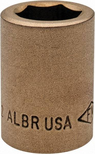 Ampco - 21/32", 1/2" Drive, Standard Hand Socket - 6 Points, 1-7/16" OAL, Aluminum Bronze - Makers Industrial Supply