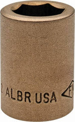 Ampco - 21/32", 1/2" Drive, Standard Hand Socket - 6 Points, 1-7/16" OAL, Aluminum Bronze - Makers Industrial Supply