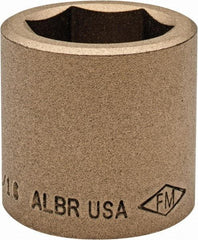 Ampco - 1-1/16", 1/2" Drive, Standard Hand Socket - 6 Points, 1-1/2" OAL, Aluminum Bronze - Makers Industrial Supply