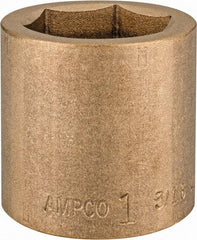 Ampco - 1-3/16", 1/2" Drive, Standard Hand Socket - 6 Points, 1-5/8" OAL, Aluminum Bronze - Makers Industrial Supply