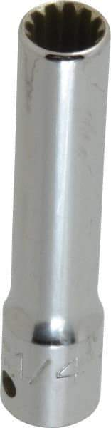 Proto - 1/4" Drive, 1/4" Socket, Spline Socket - 12 Points, 2" OAL - Makers Industrial Supply