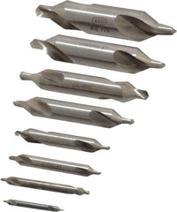 Keo - 8 Piece, #1 to 8, Plain Edge, High Speed Steel Combo Drill & Countersink Set - 60° Incl Angle - Makers Industrial Supply