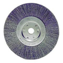 6" Diameter - 1/2-5/8" Arbor Hole - Crimped Steel Wire Straight Wheel - Makers Industrial Supply