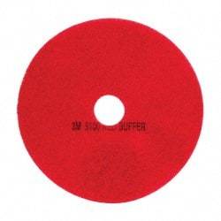 3M - Spray Buffing Pad - 20" Machine, Red Pad, Polyester - Makers Industrial Supply